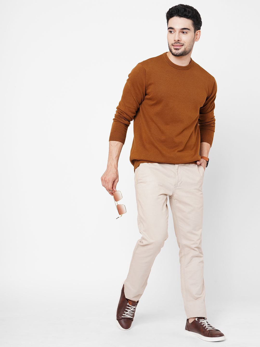 

Loopers Men Round Neck Sweatshirt, Brown