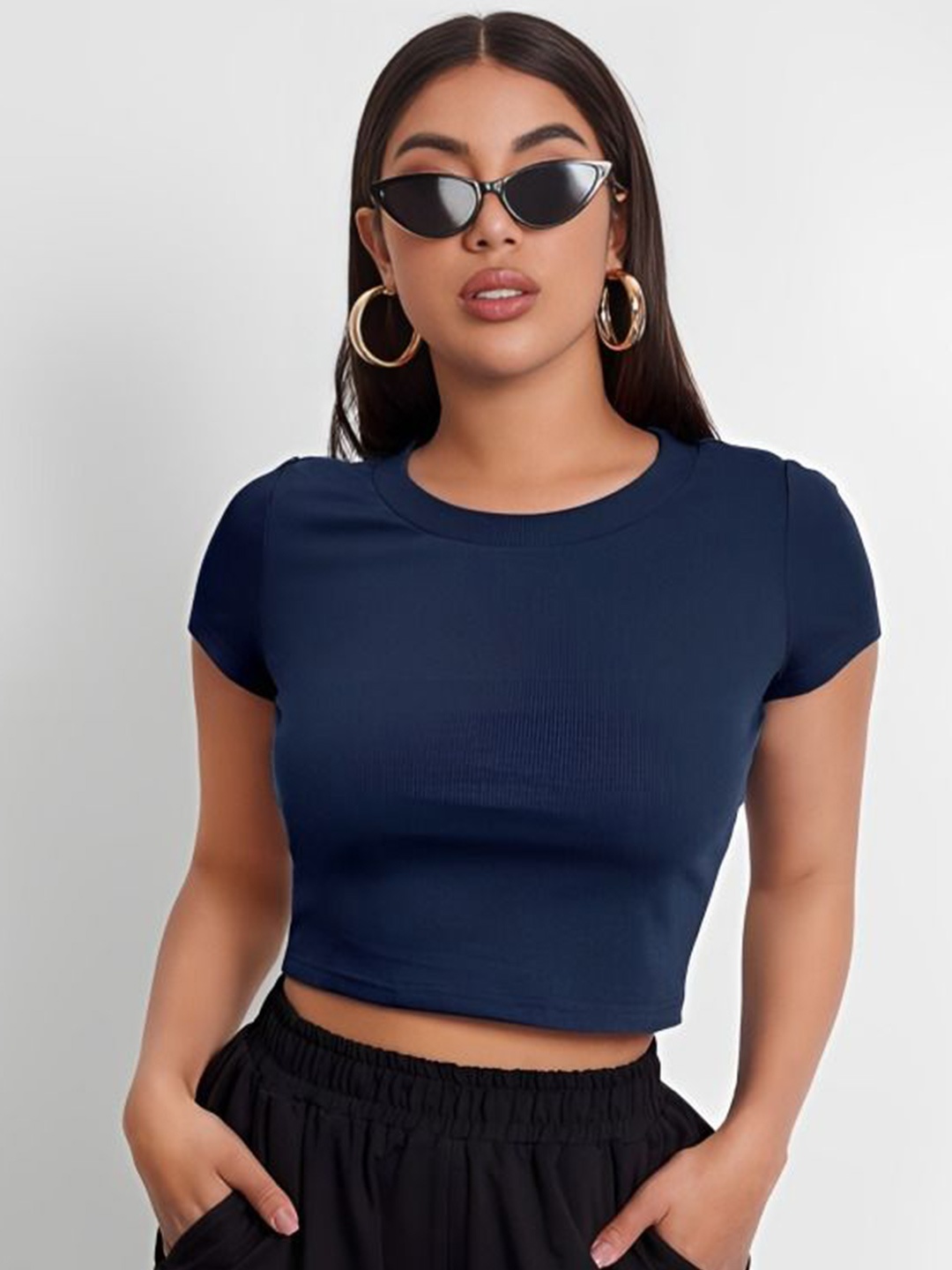 

sollobell Cotton Crop Top, Blue