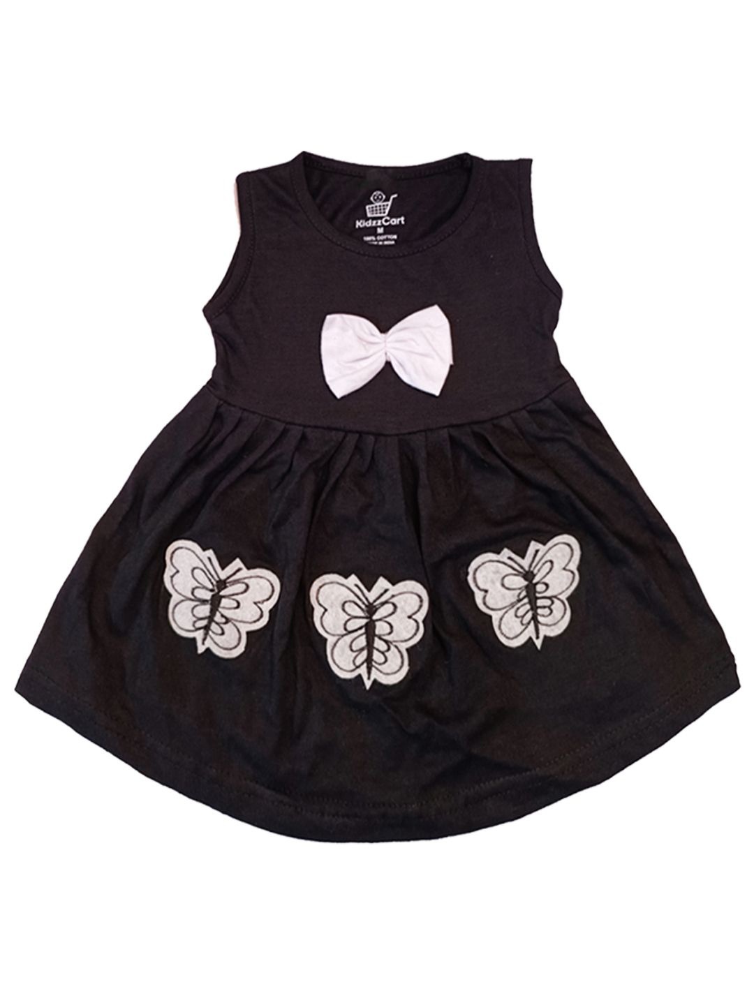 

KidzzCart Girls Embroidered Fit & Flare Dress, Black