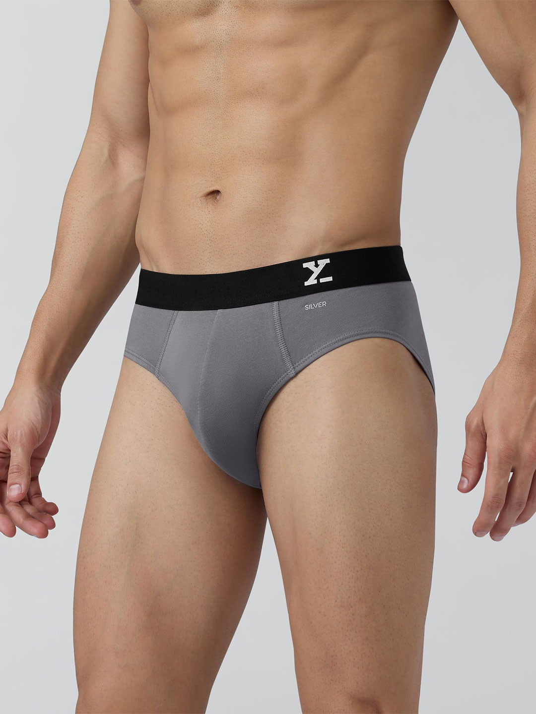 

XYXX Men Pack Of 3 Cotton Mid-Rise Aero Basic Briefs XYBRF3PCKN1057, Grey