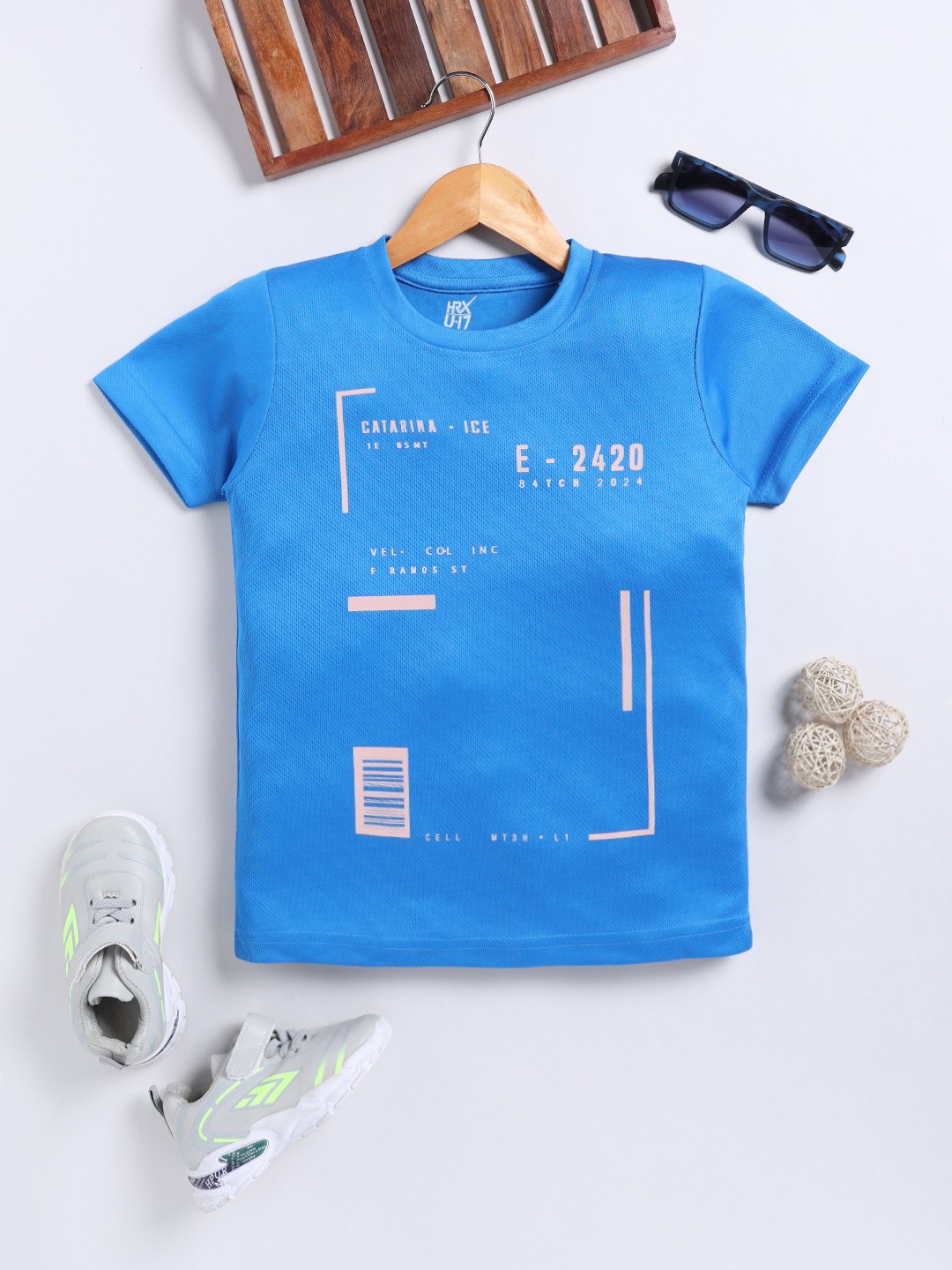 

HRX by Hrithik Roshan Boys Typography Printed Rapid-Dry T-shirt, Blue