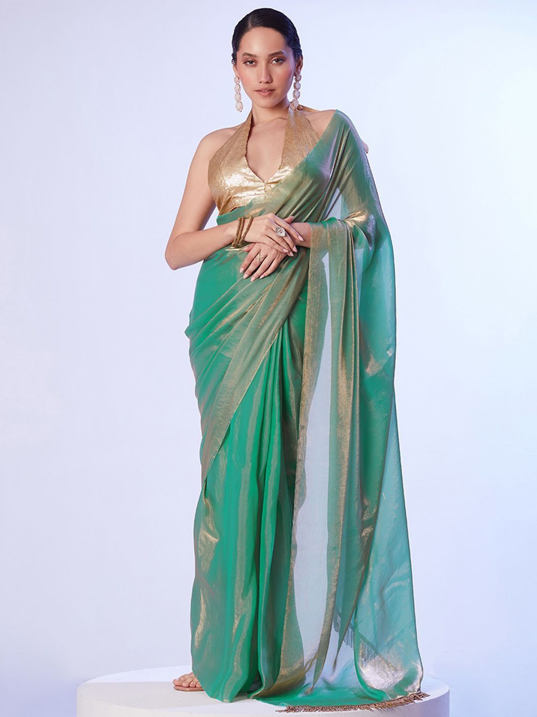 

Mitera Satin Saree, Blue
