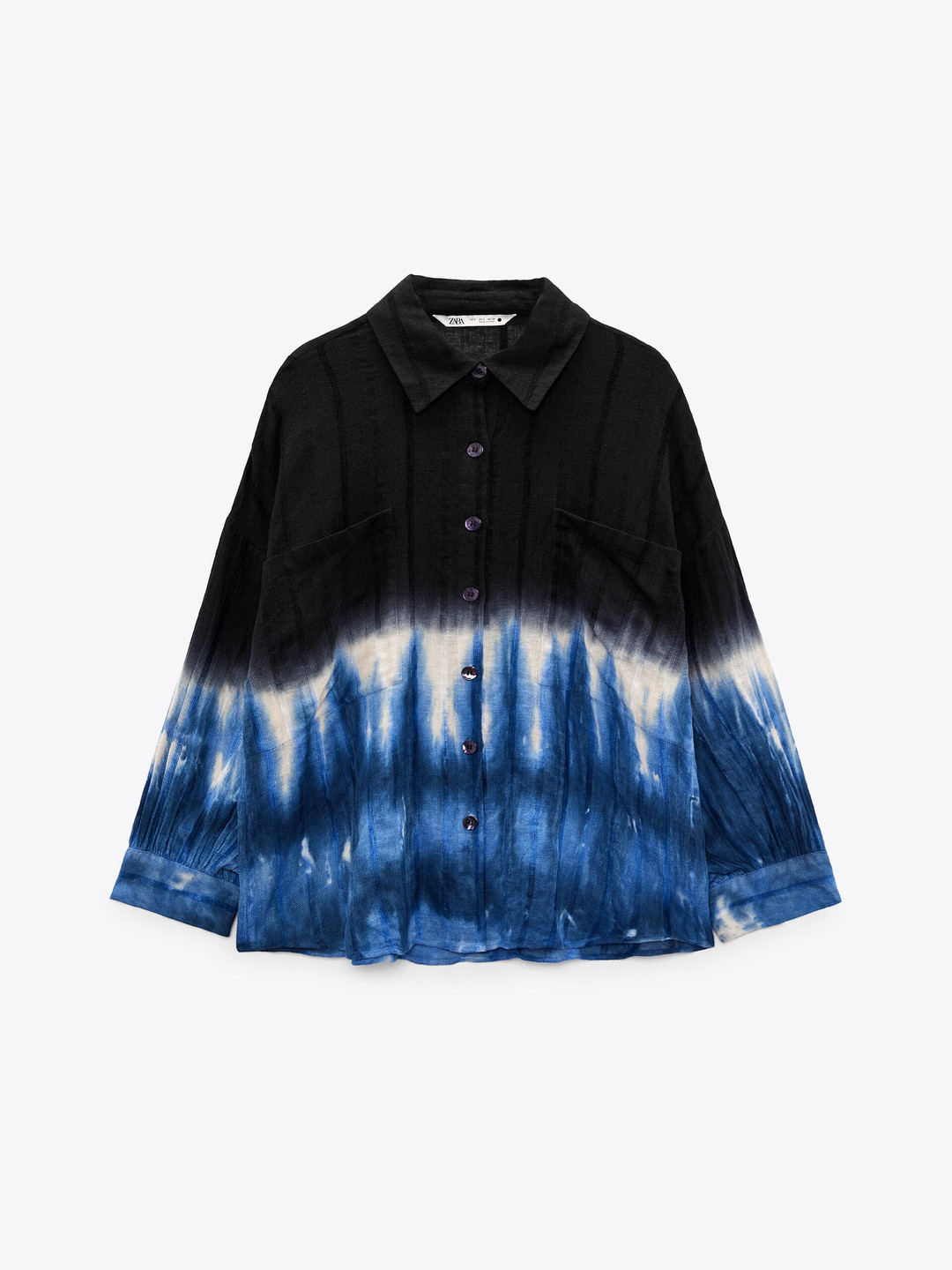 

ZARA Women Opaque Printed Casual Shirt, Navy blue