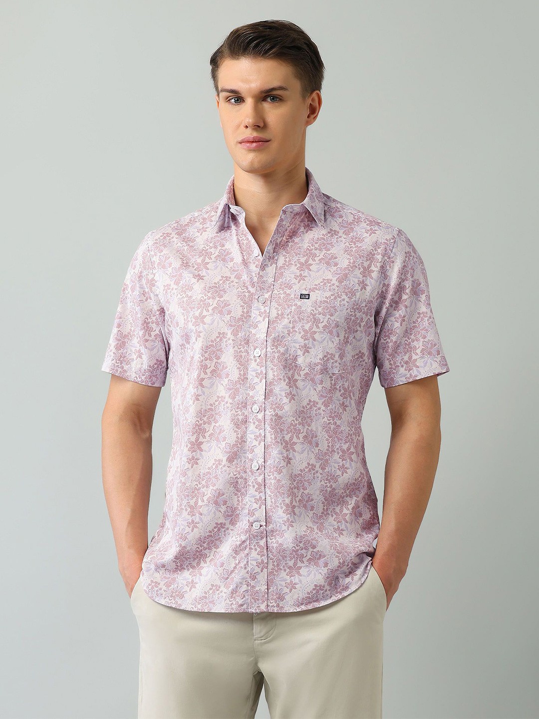 

Arrow Sport Men Classic Floral Opaque Printed Casual Shirt, Beige