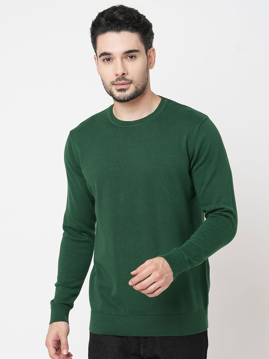 

Loopers Men Round Neck Cotton Sweatshirt, Green