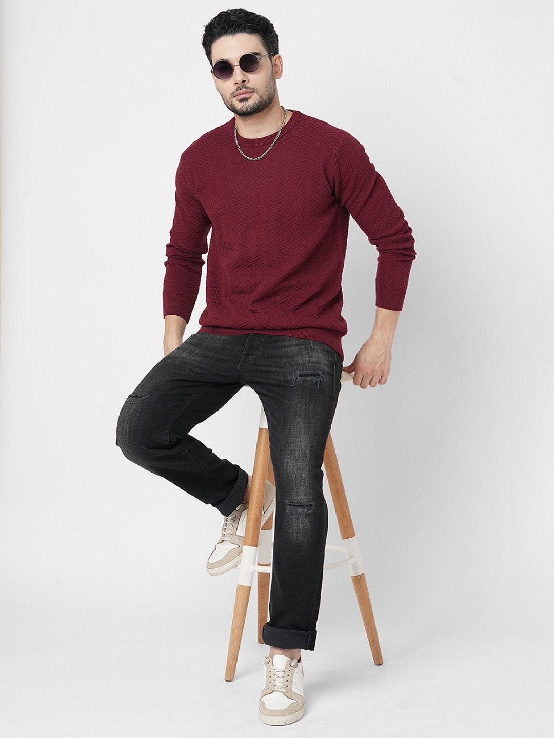 

Loopers Men Cotton Sweatshirt, Maroon