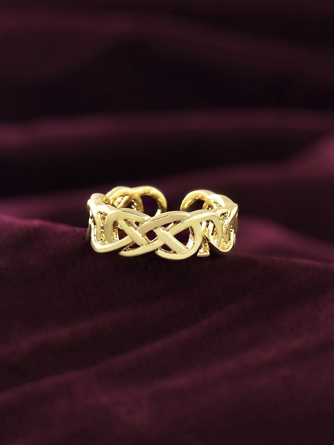 

Voylla Gold-Plated Valentine's Day Infinity Knot Of Love Ring