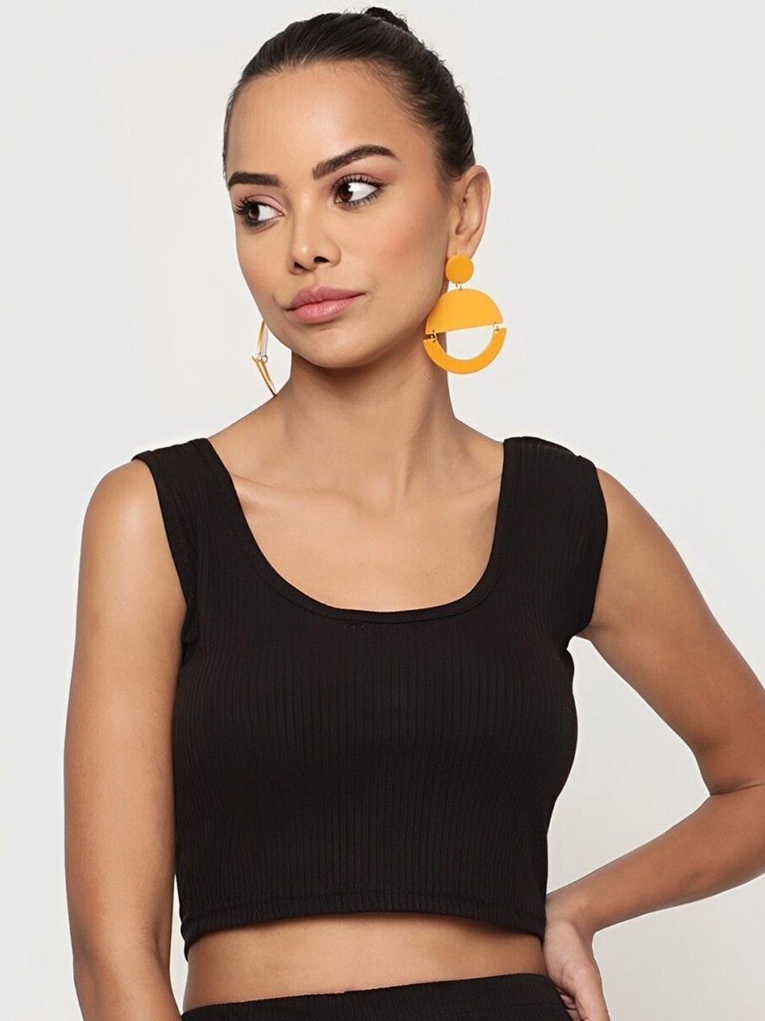 

sollobell Cotton Tank Crop Top, Black