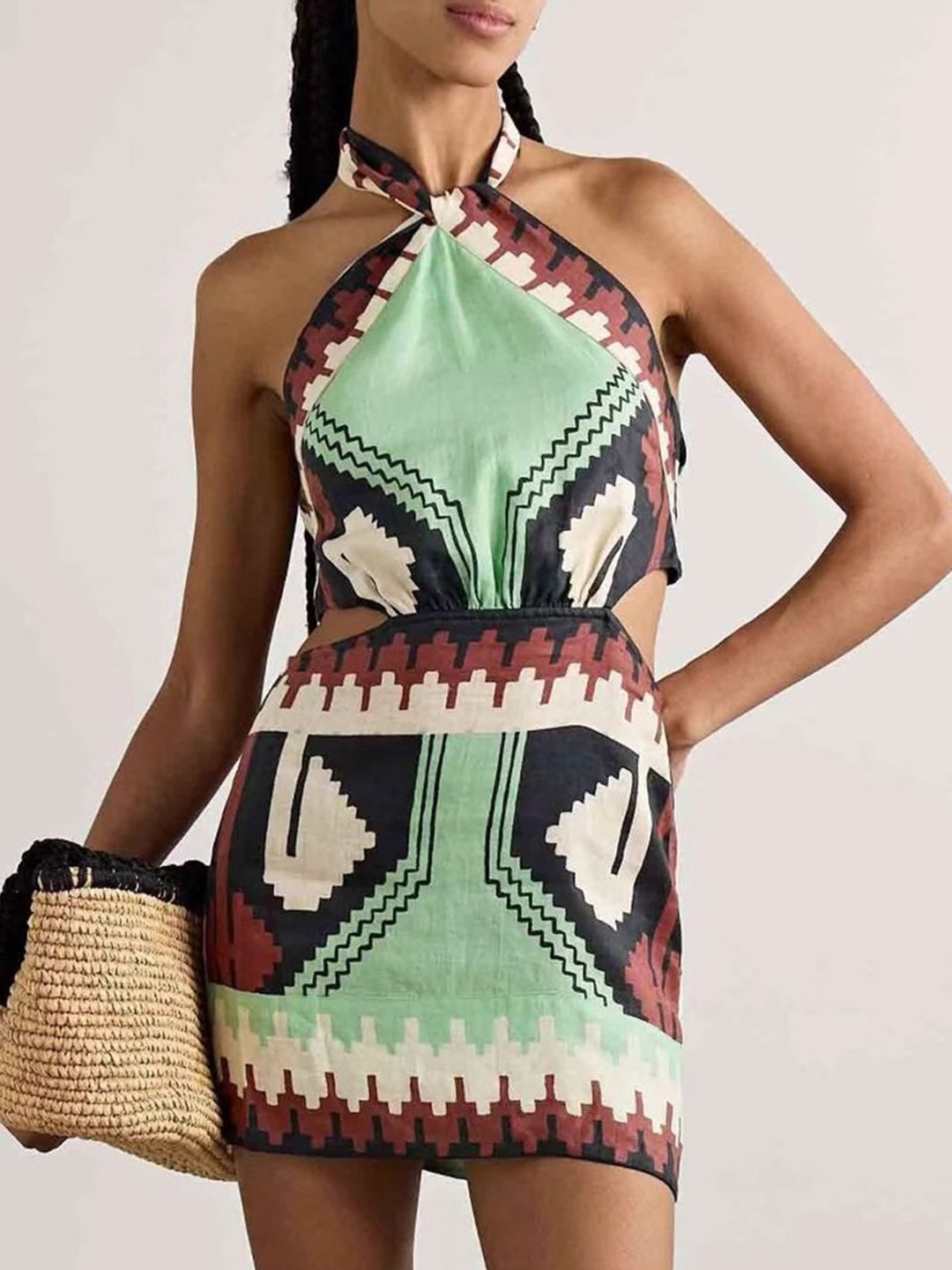 

StyleCast x Revolte Print Fit & Flare Dress, Green