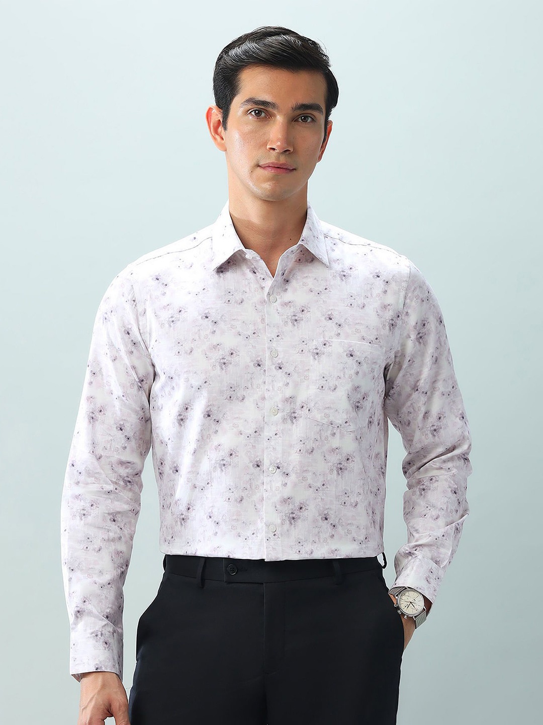 

Arrow Men Classic Floral Opaque Printed Casual Shirt, Purple