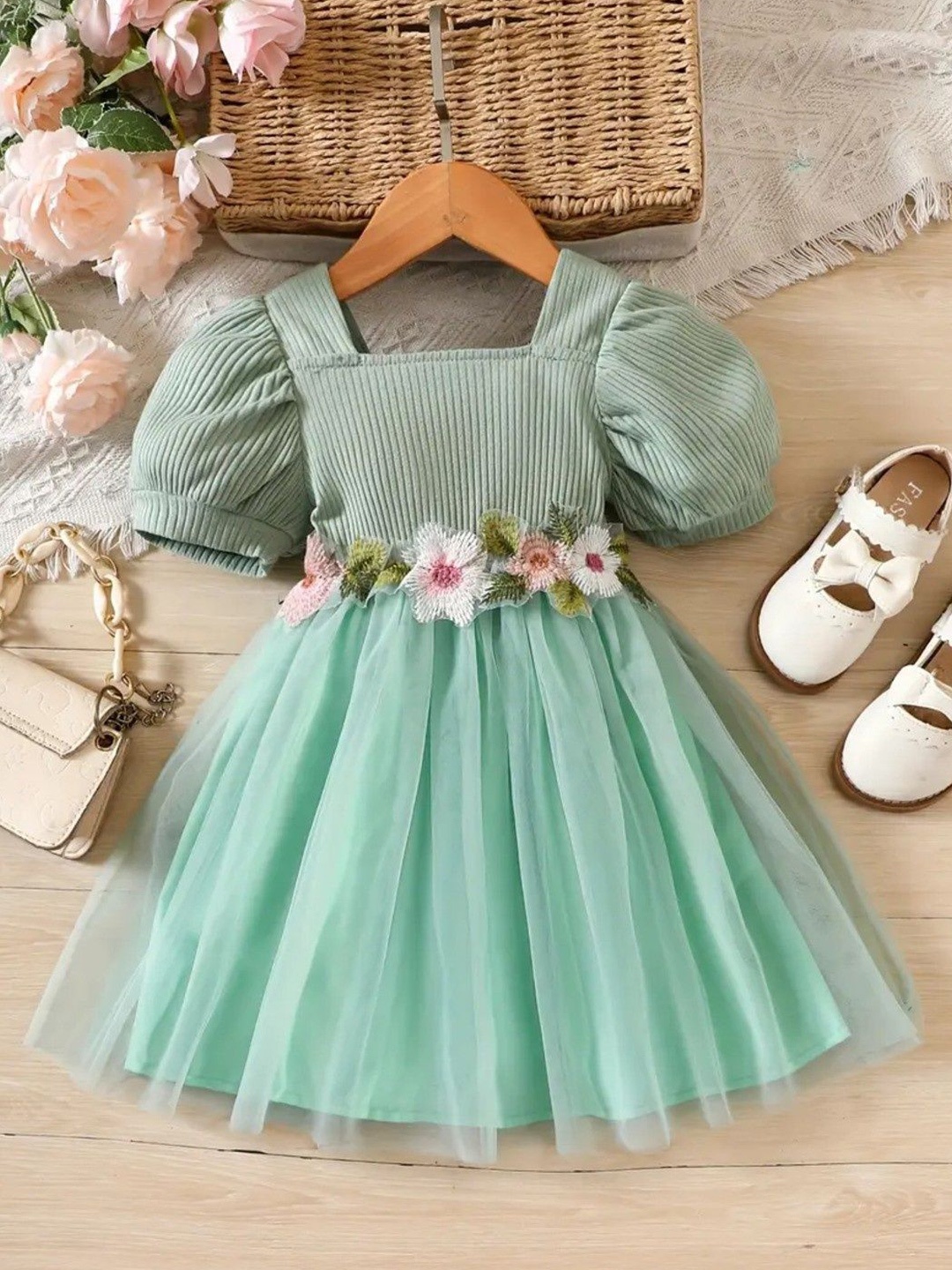 

Miss & Chief Embellished A-Line Dress, Green