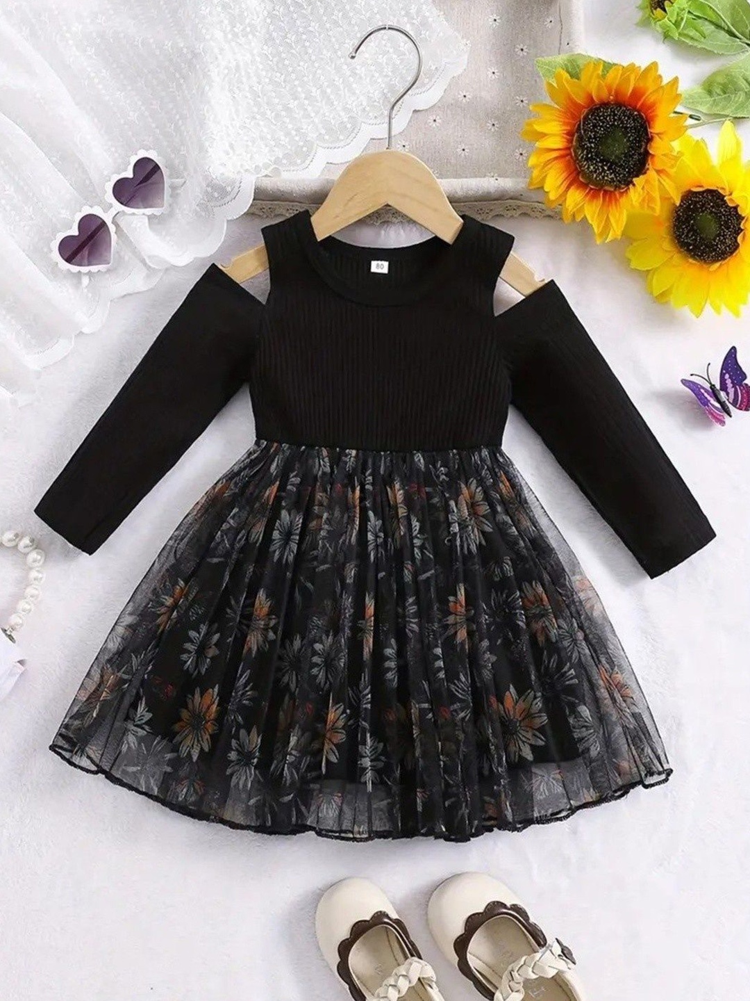 

Miss & Chief Embellished A-Line Dress, Black