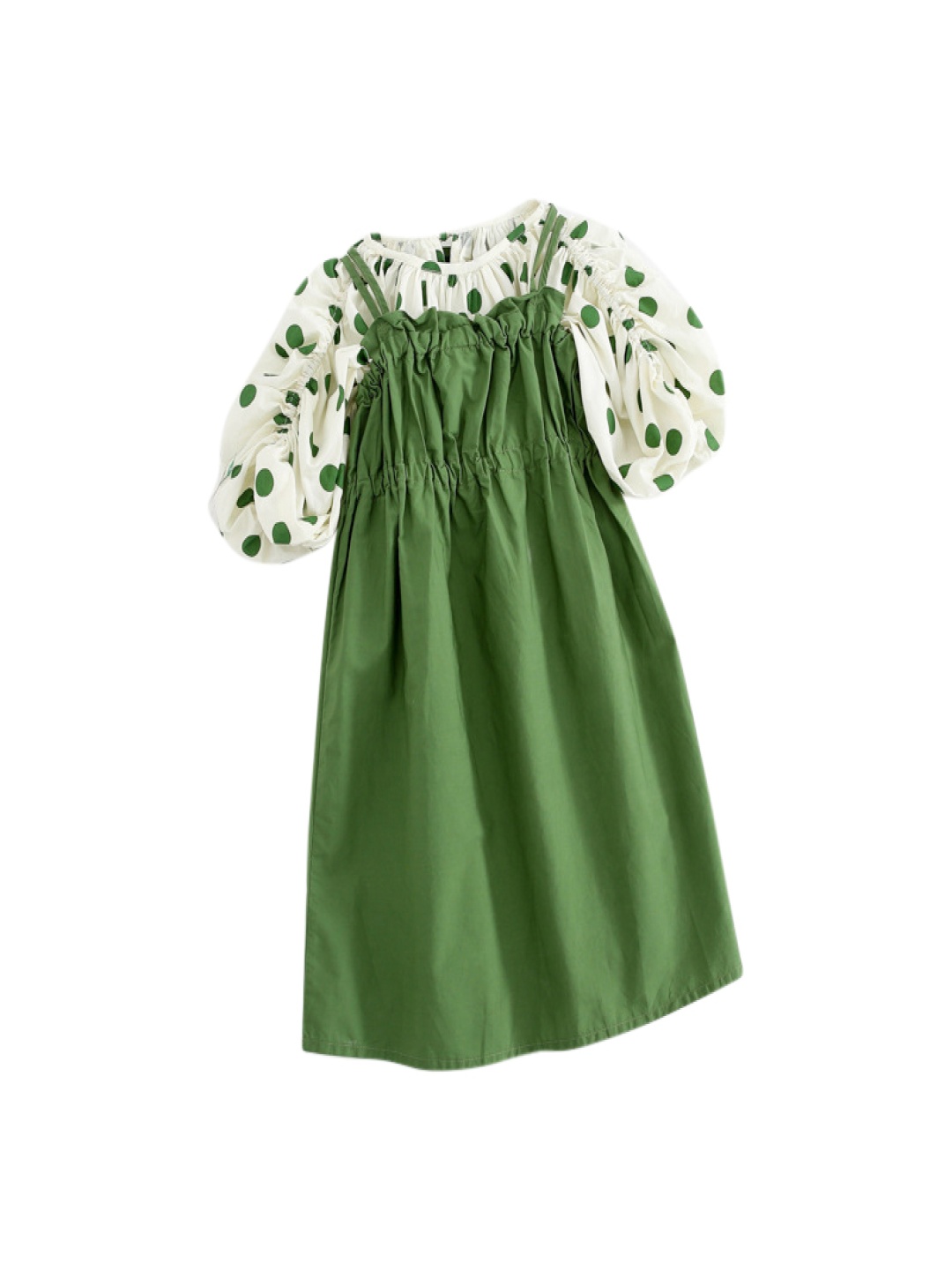 

StyleCast x Revolte Girls Shoulder Straps A-Line Dress With Top, Green