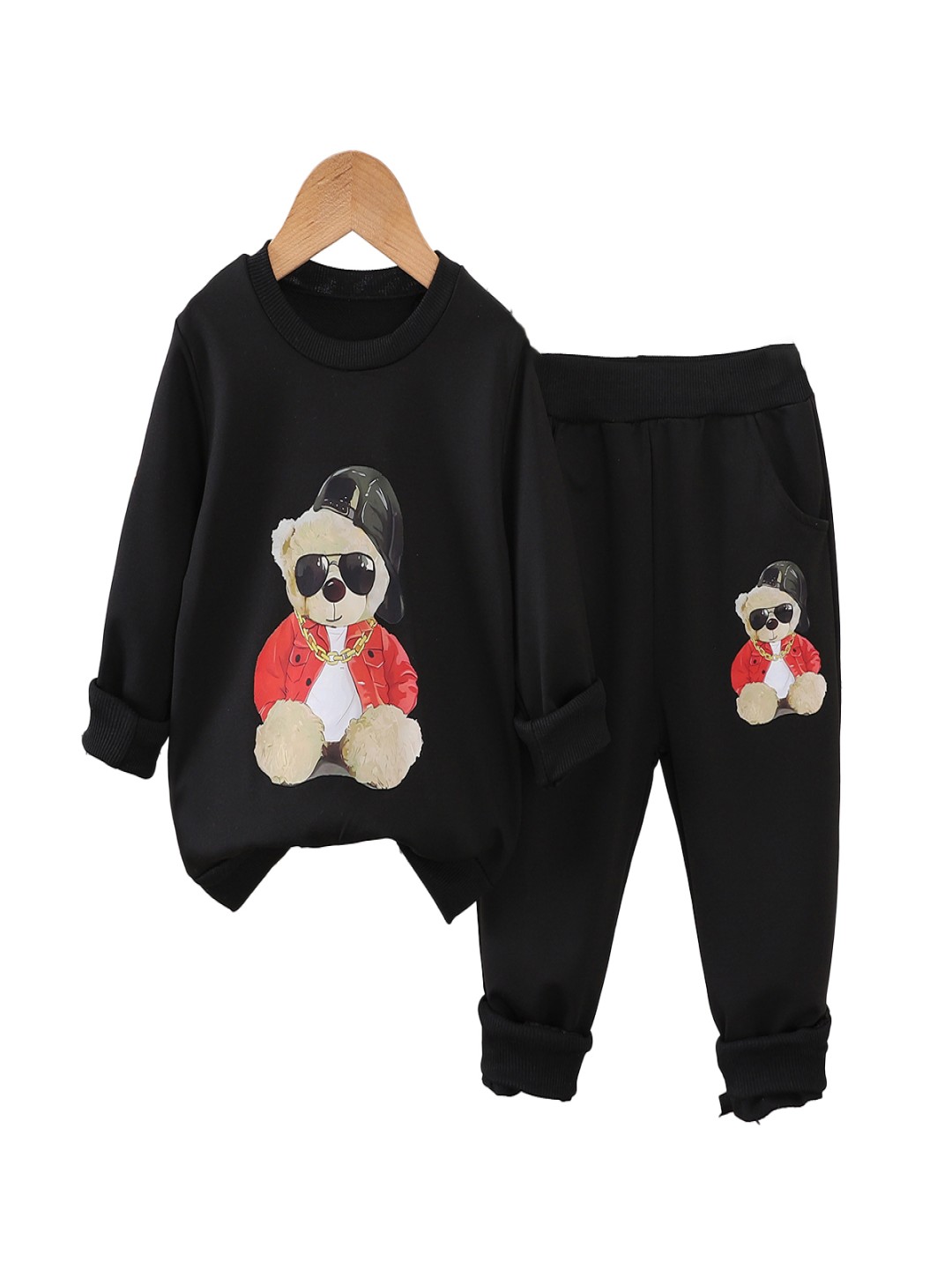 

StyleCast x Revolte Boys Printed Round Neck Sweatshirt With Jogger, Black