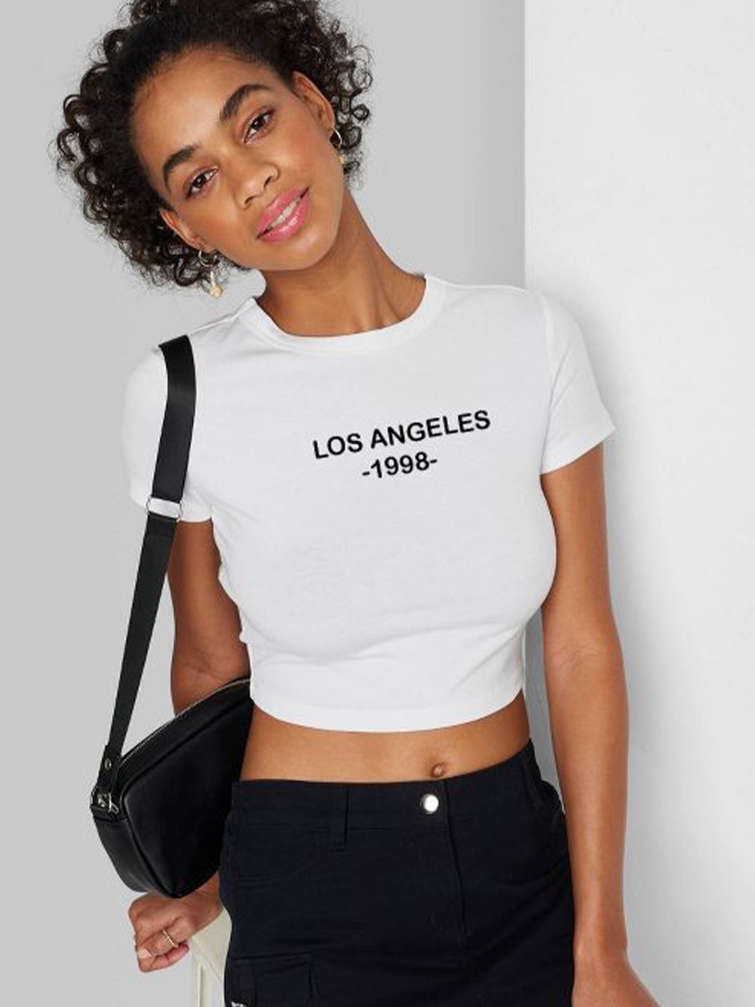 

sollobell Print Cotton Crop Top, White