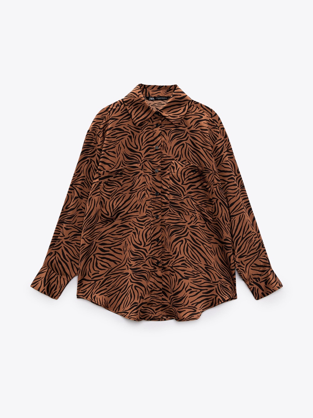 

ZARA Women Opaque Printed Casual Shirt, Brown