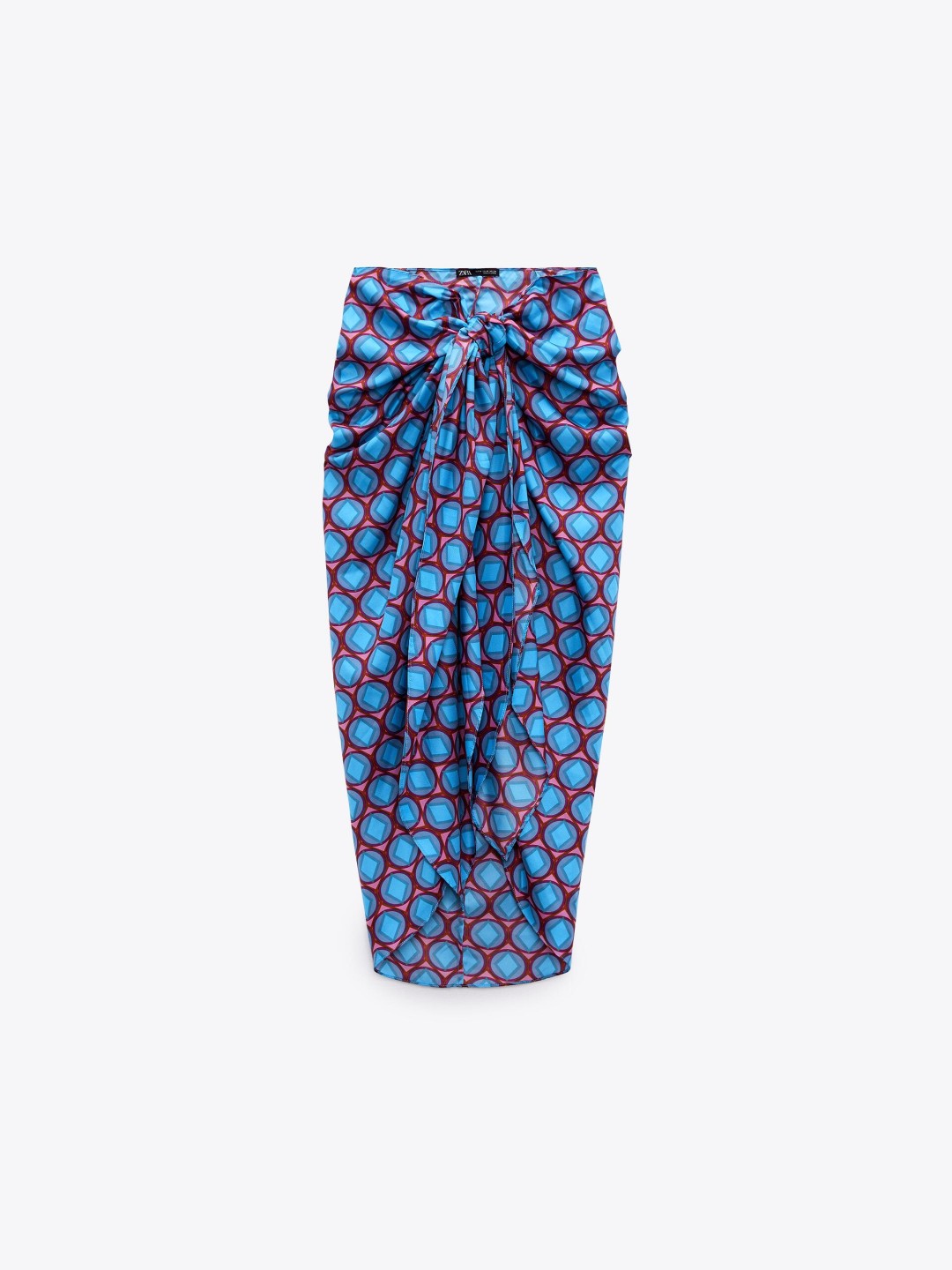

ZARA Floral Print Off-Shoulder Top, Blue