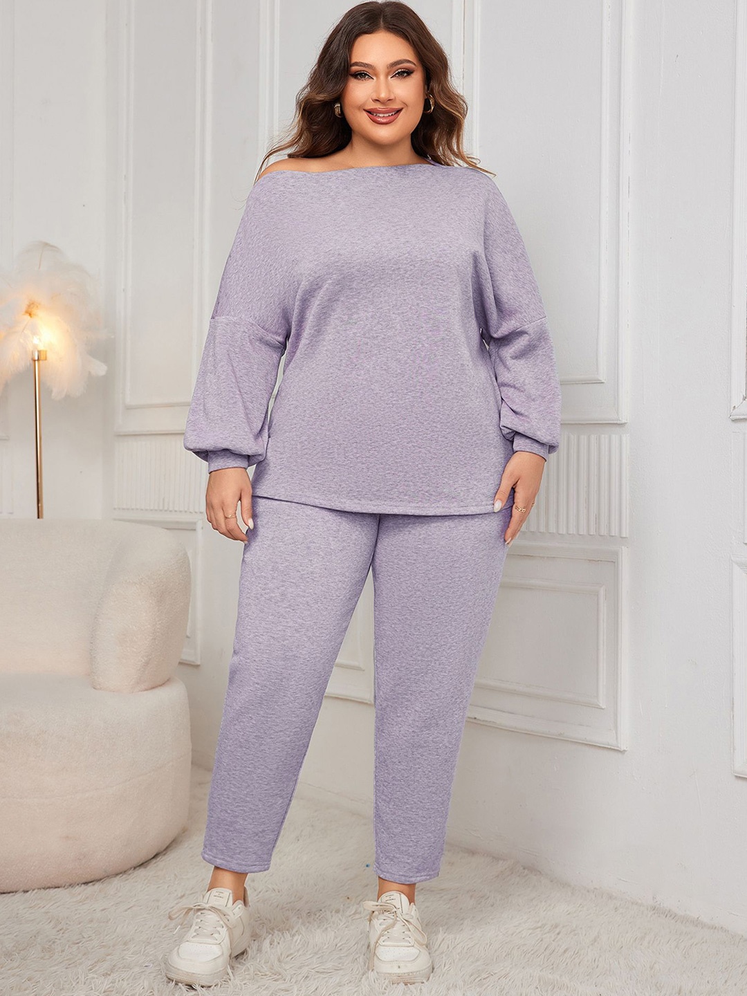

StyleCast Curve Top With Trousers Co-Ords, Purple