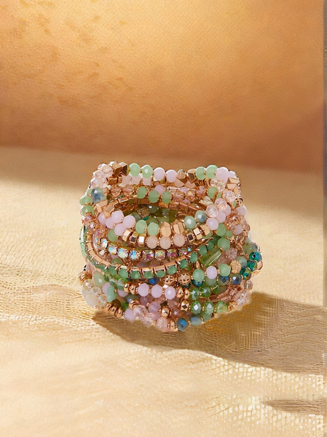 

Accessorize Women 10 Handcrafted Wraparound Bracelet, Green