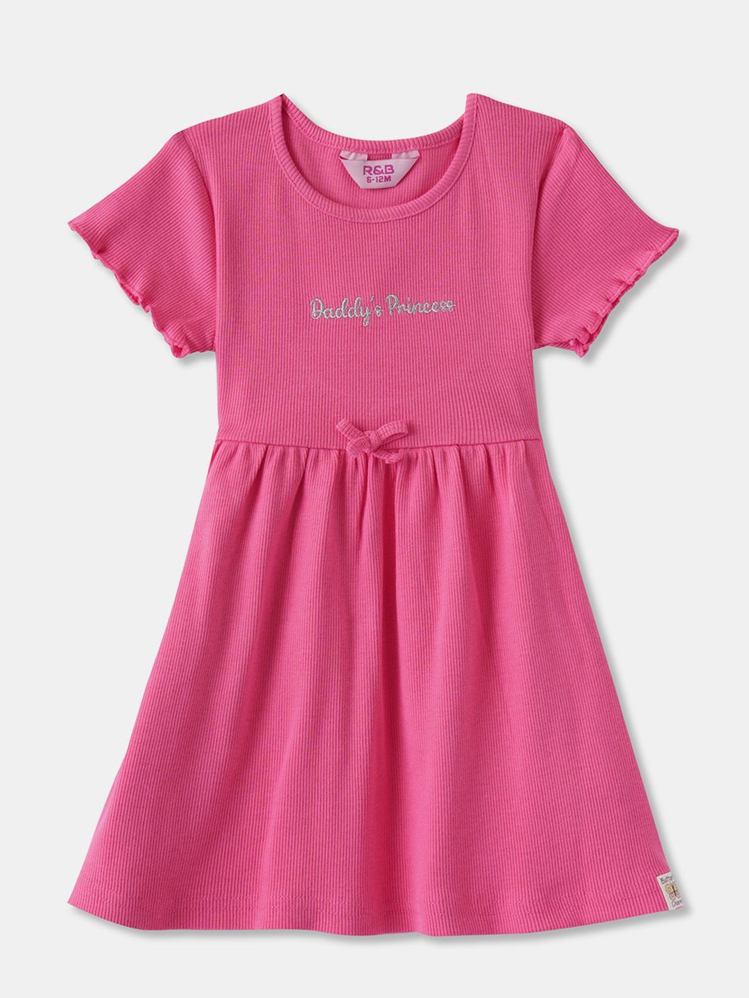 

R&B Girls Cotton A-Line Dress, Pink