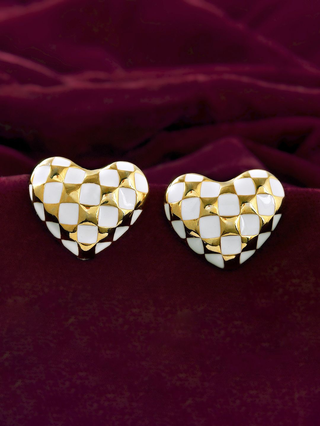 

Voylla Trendy Candy Gold-Plated Brass Heart Studs