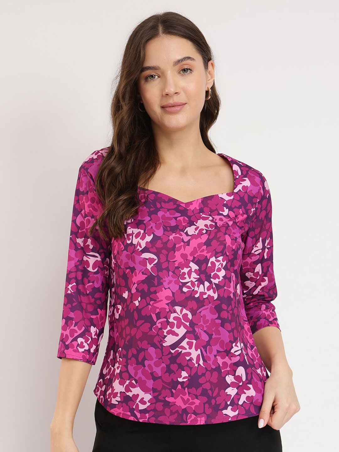 

FableStreet Floral Print Top, Purple