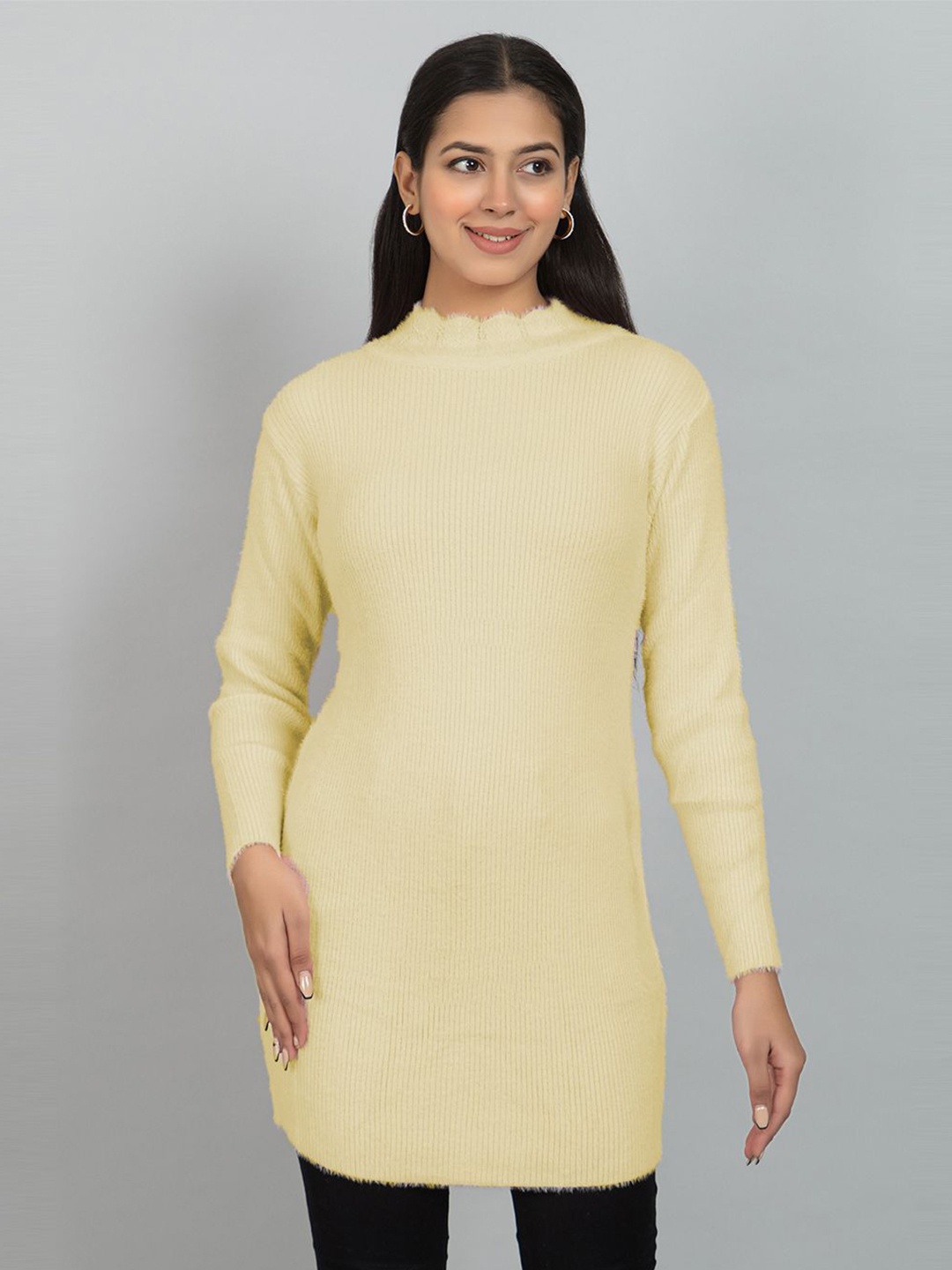 

Wool's Kart Woollen Long Sleeves Tunic, Yellow