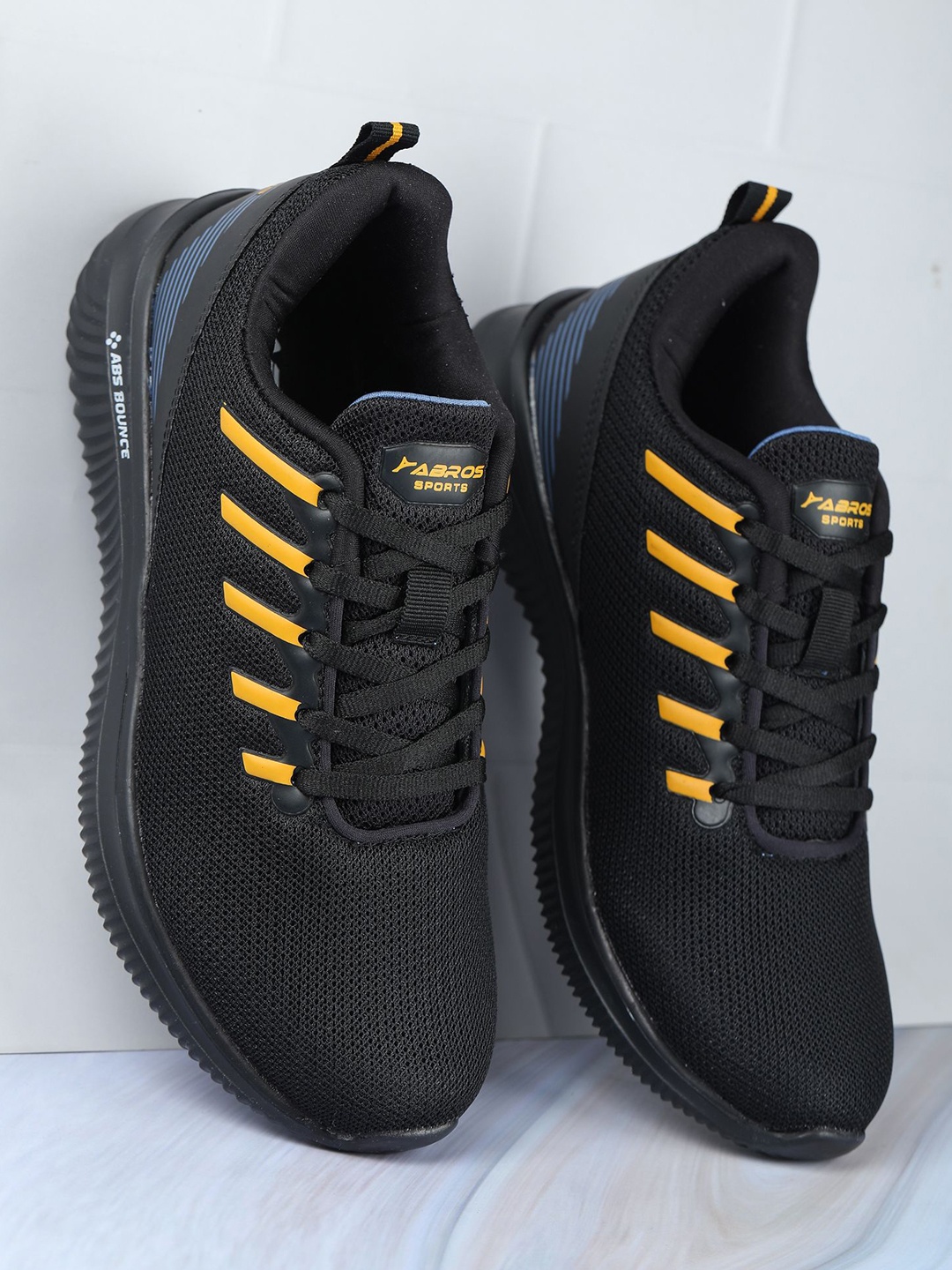 

ABROS POSH-ON Men Mesh All-Rounder Running Shoes, Black