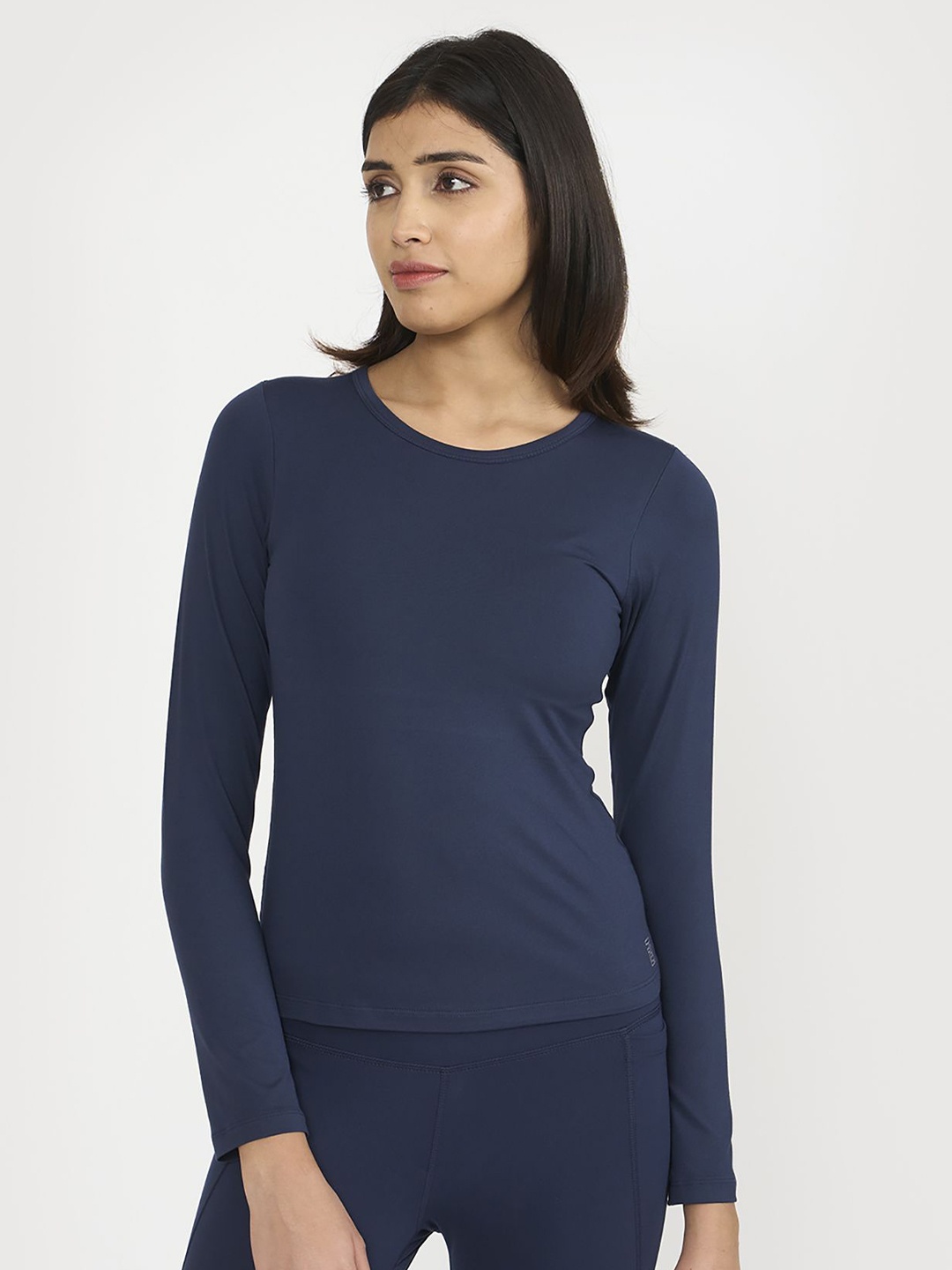 

Hunnit Zen Full Sleeves with Built in Bra Active Wear Top, Blue