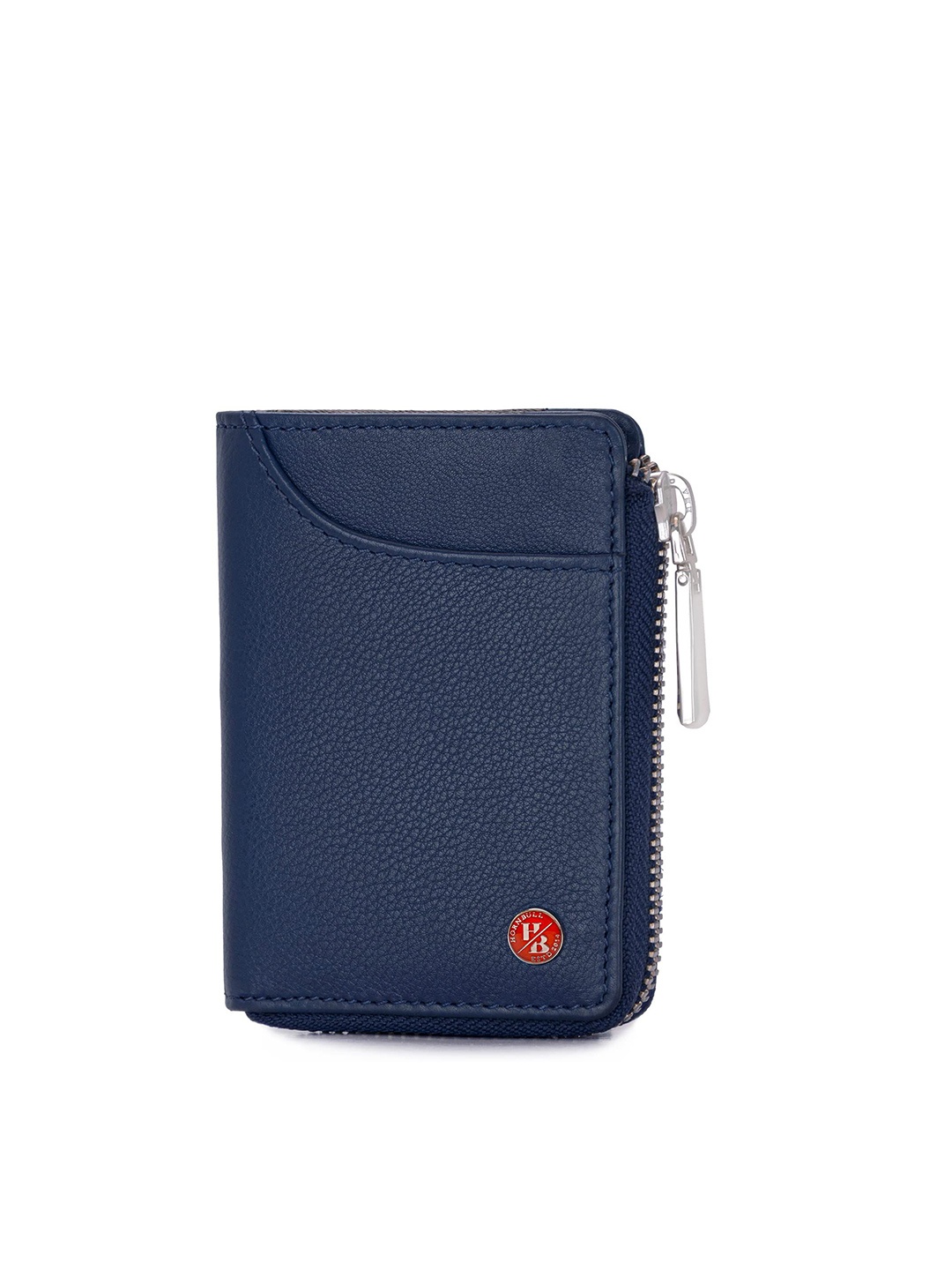 

Hornbull Men Fleming Blue RFID Protected Genuine Leather Vertical Debit Credit Card Holder, Navy blue