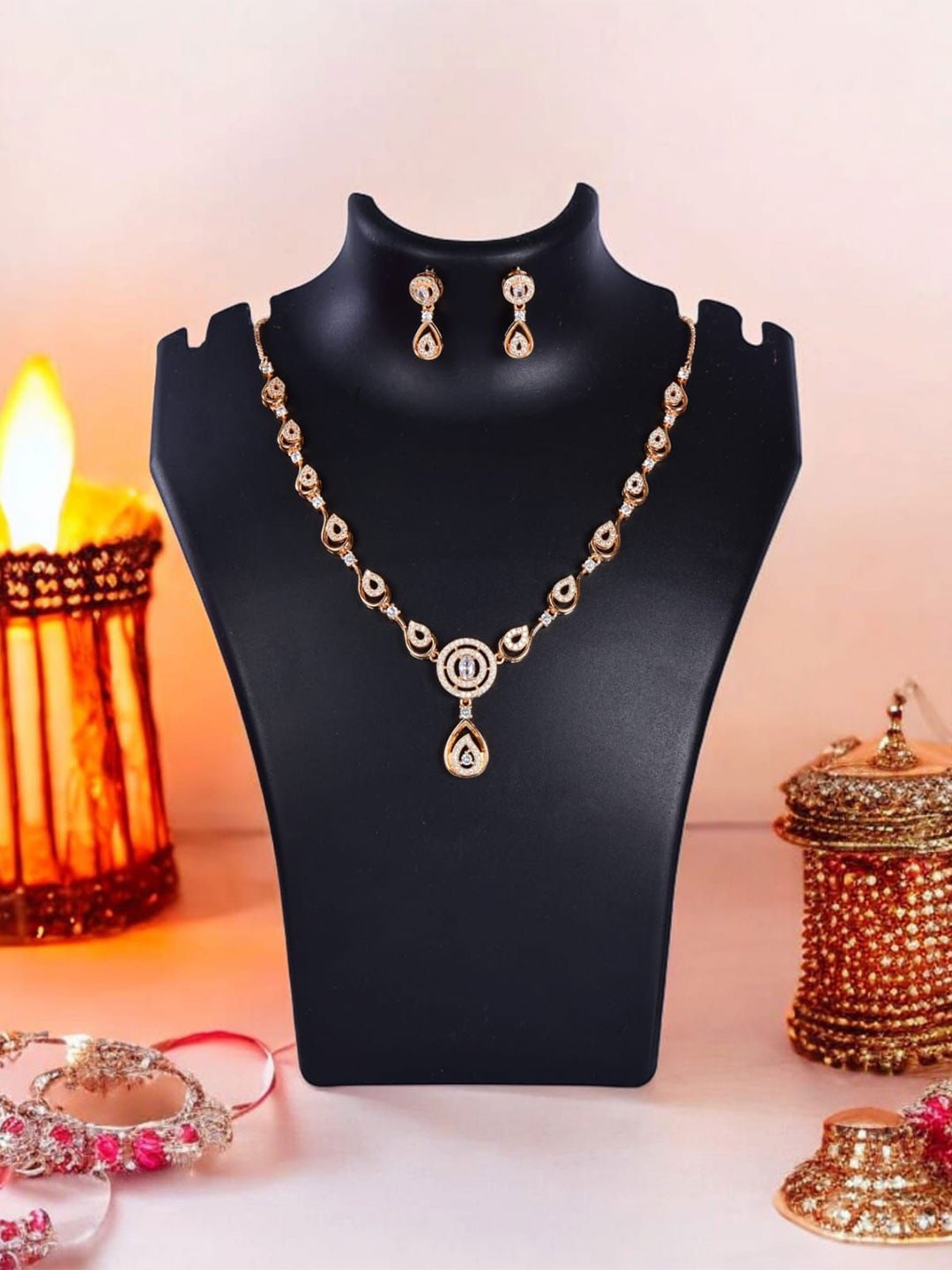 

Nilu's Collection Copper Rose Gold-Plated Necklace