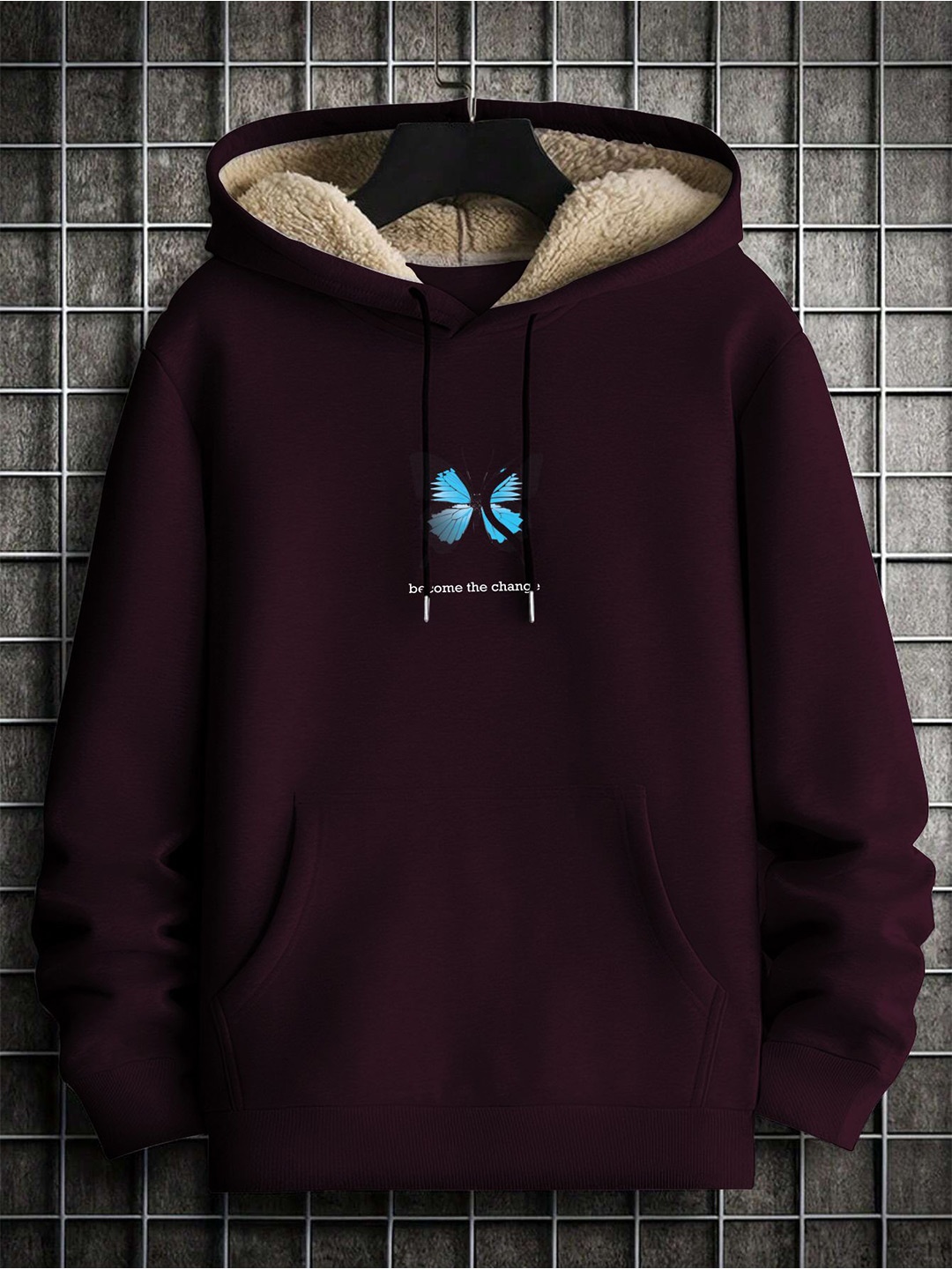 

TOGS & TERRE Women Graphic Printed Hooded Sweatshirt, Maroon