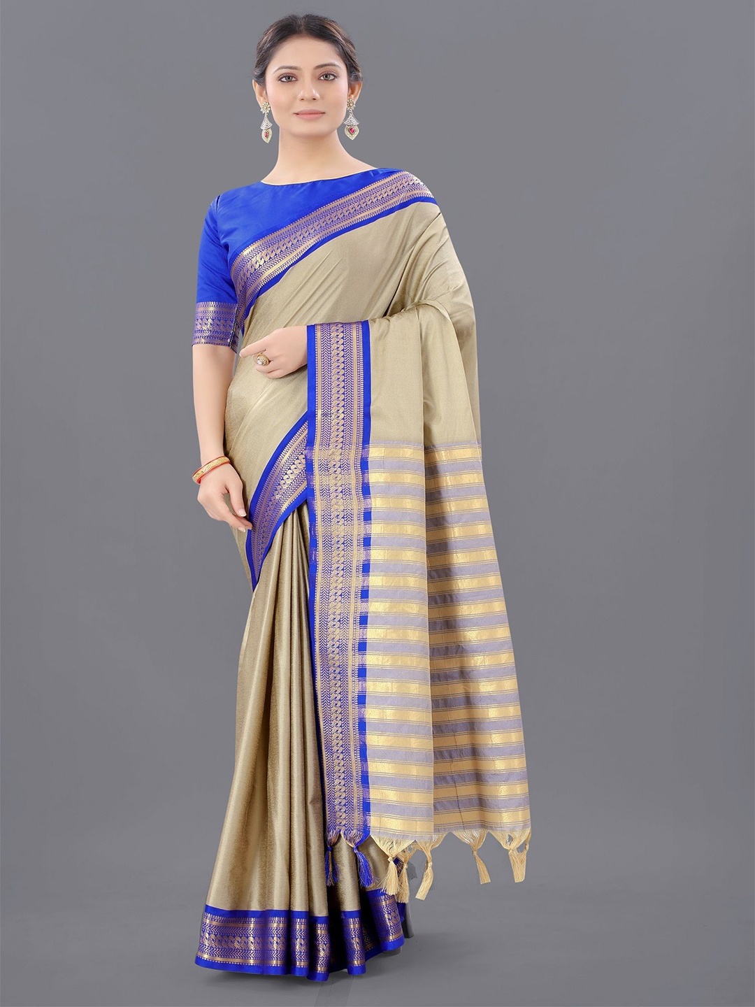 

Aika Woven Design Zari Saree, Blue