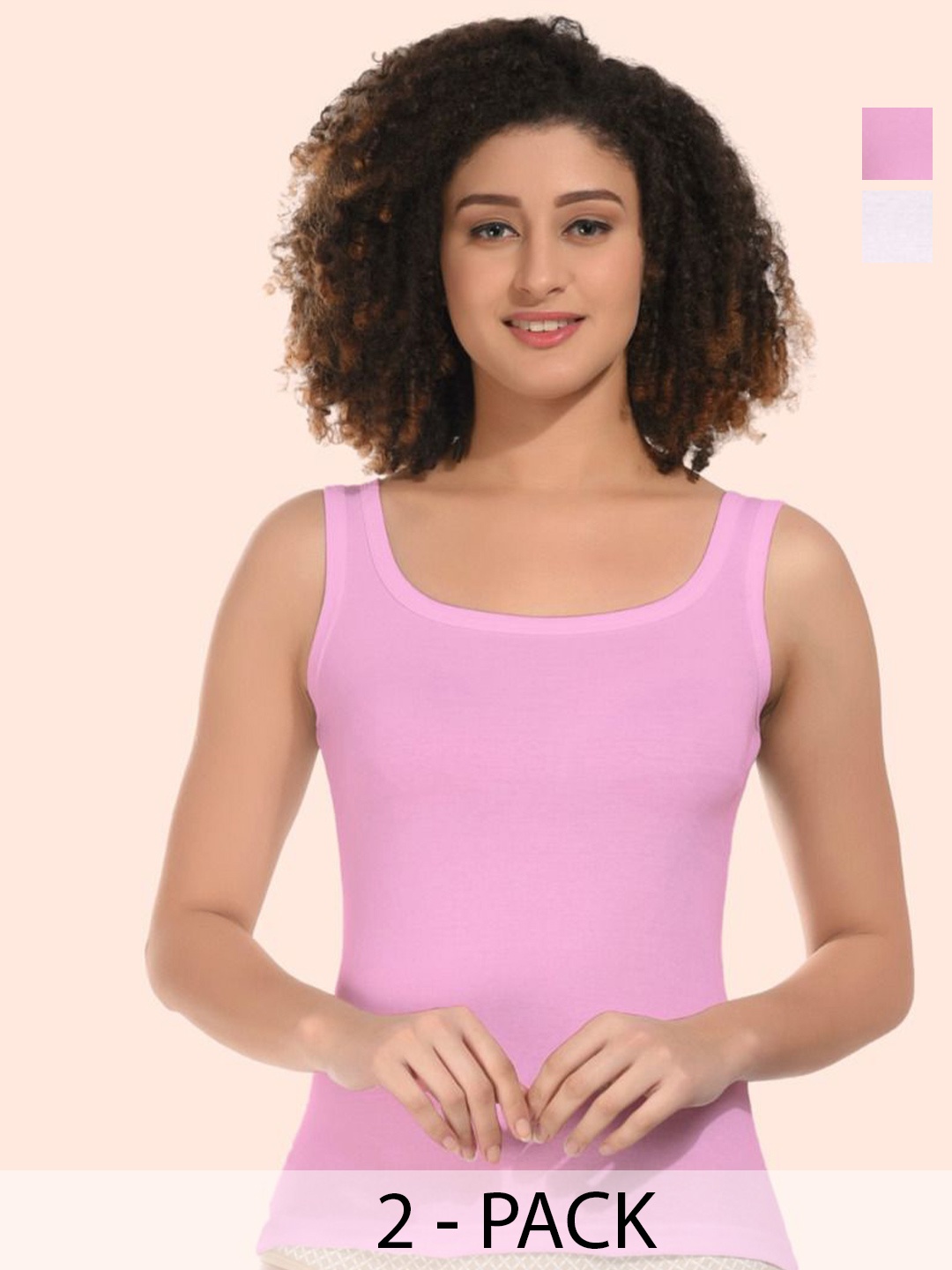 

BODYMIST Cotton Tank Top, Pink