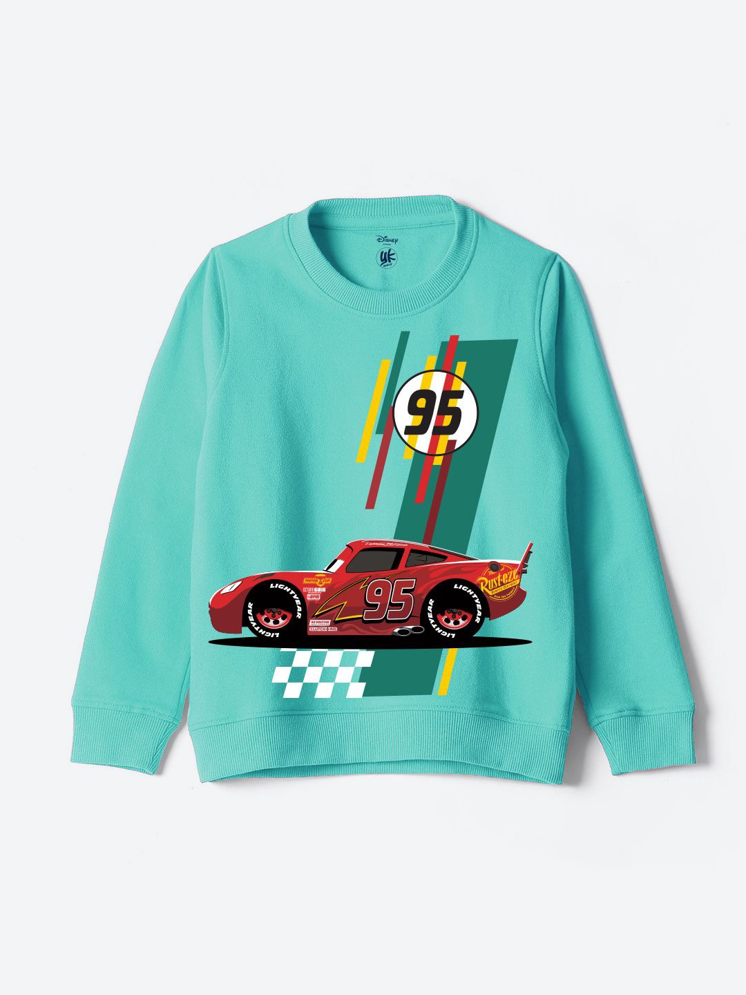 

YK Disney Boys Cars Character Printed Sweatshirt, Turquoise blue