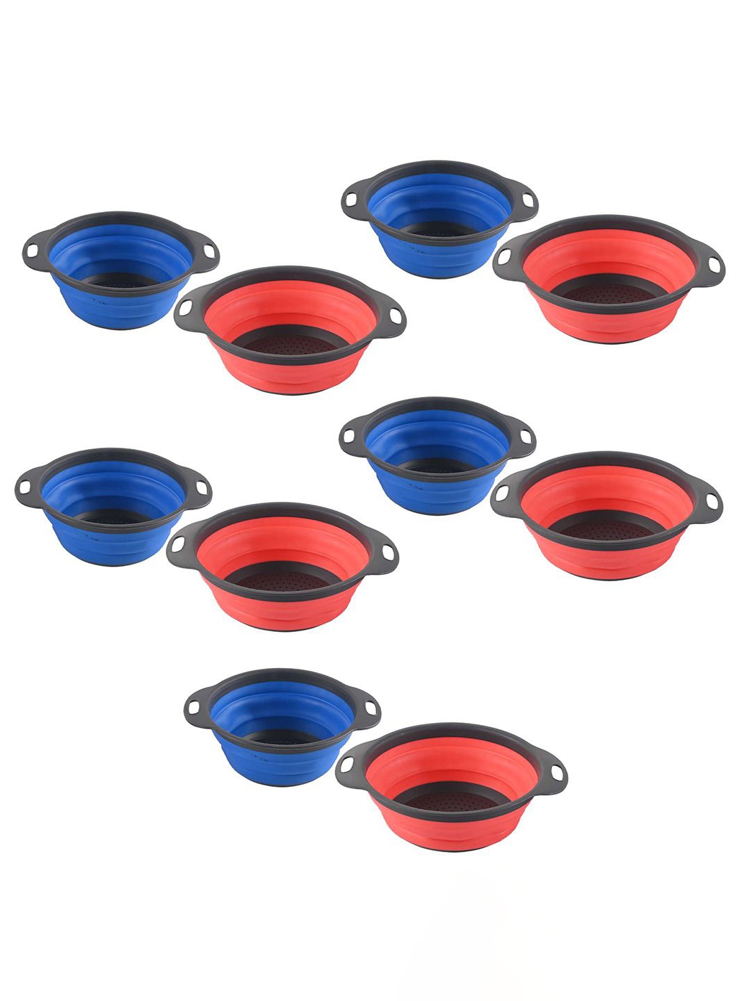 

Kuber Industries Red & Blue 10 Pieces Multipurpose Silicon Kitchen Strainer