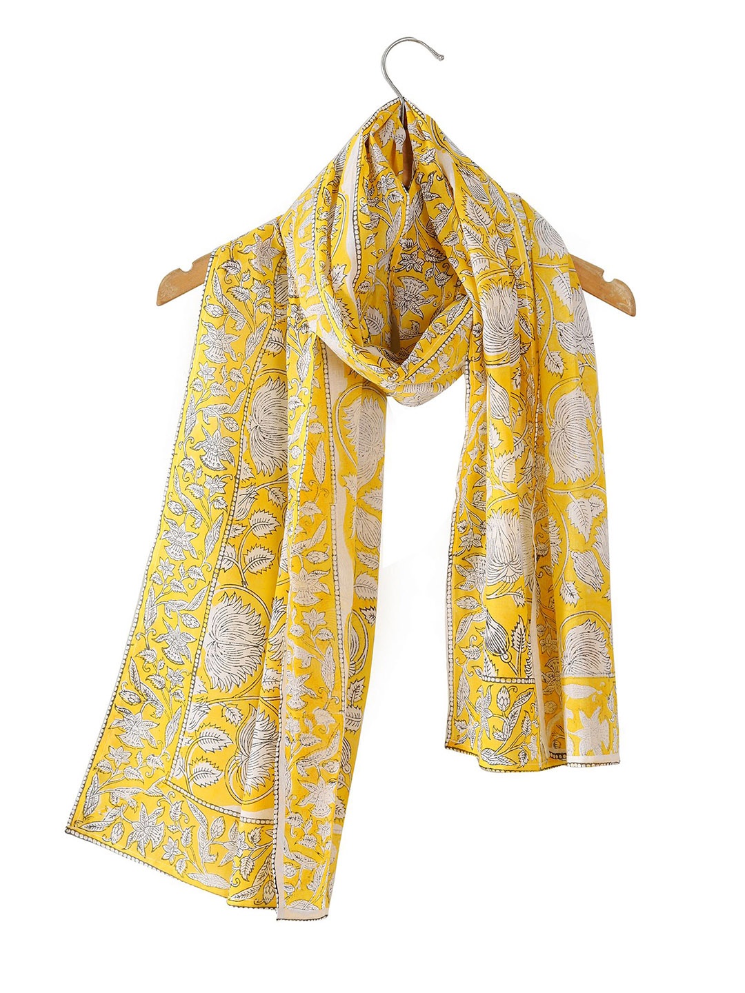 

HANDICRAFT PALACE Women Printed Scarf, Yellow