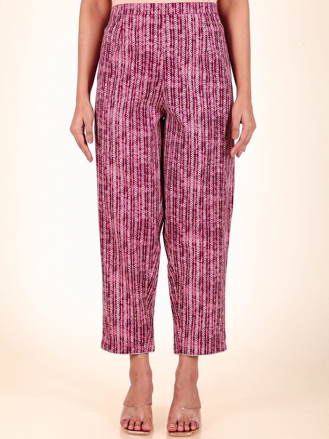 

Aramya Women Regular Fit Mid-Rise Cotton Trouser, Purple