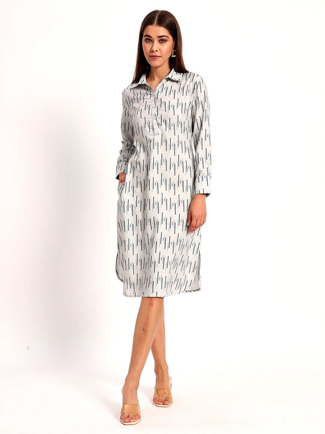 

Peikh Print Shirt Dress, Grey