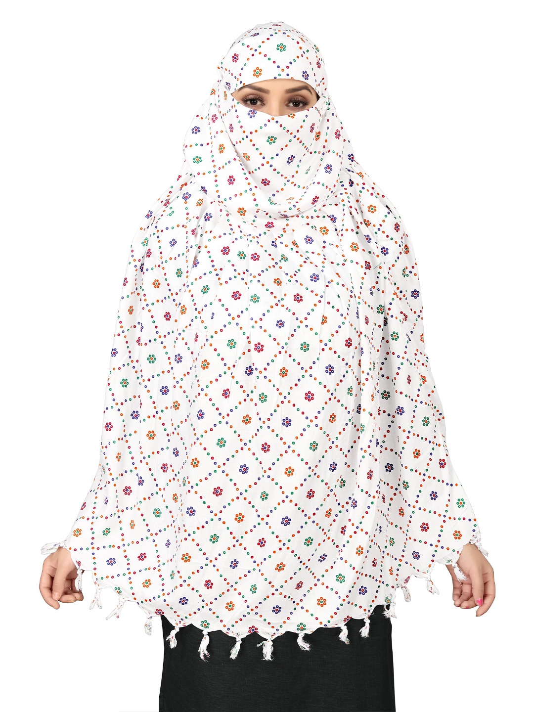 

Vicharan Women Printed Cotton Scarves, White