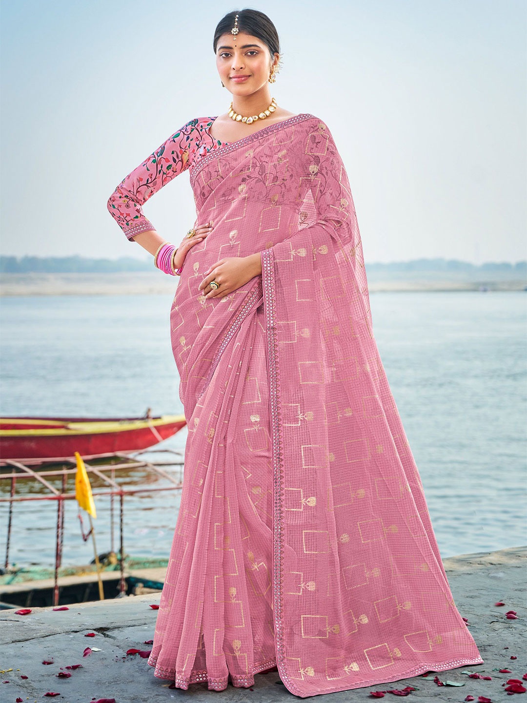 

Laxmipati Designer Saree, Peach