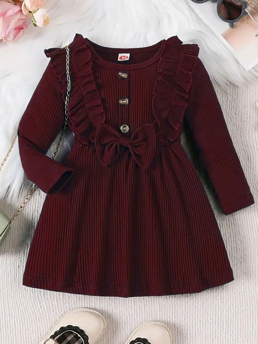 

Miss & Chief Embellished A-Line Dress, Maroon