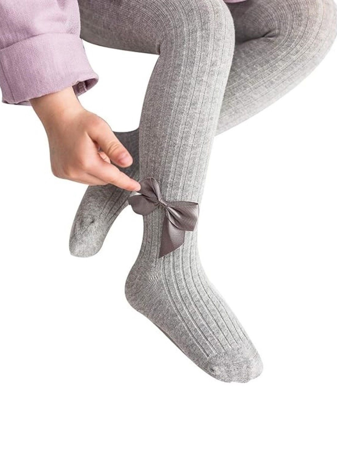 

EL REGALO Girls Above Knee-Length Socks, Grey