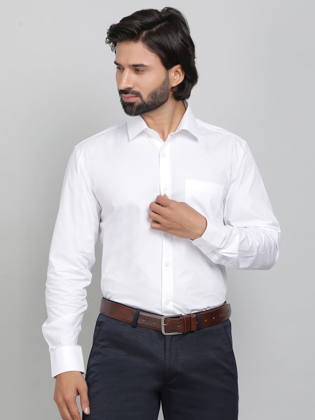 

JADE BLUE Men Slim Fit Opaque Formal Shirt, White