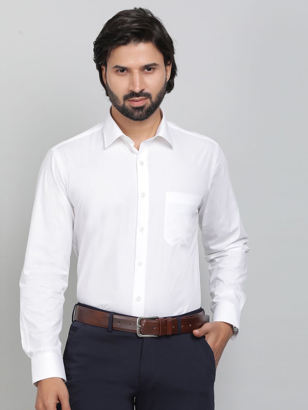 

JADE BLUE Men Slim Fit Opaque Formal Shirt, White