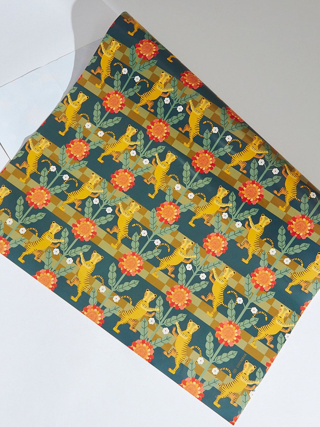 

Chumbak Self Design Tiger-Tiger Wrapping Paper Craft Accessories Stationery, Green