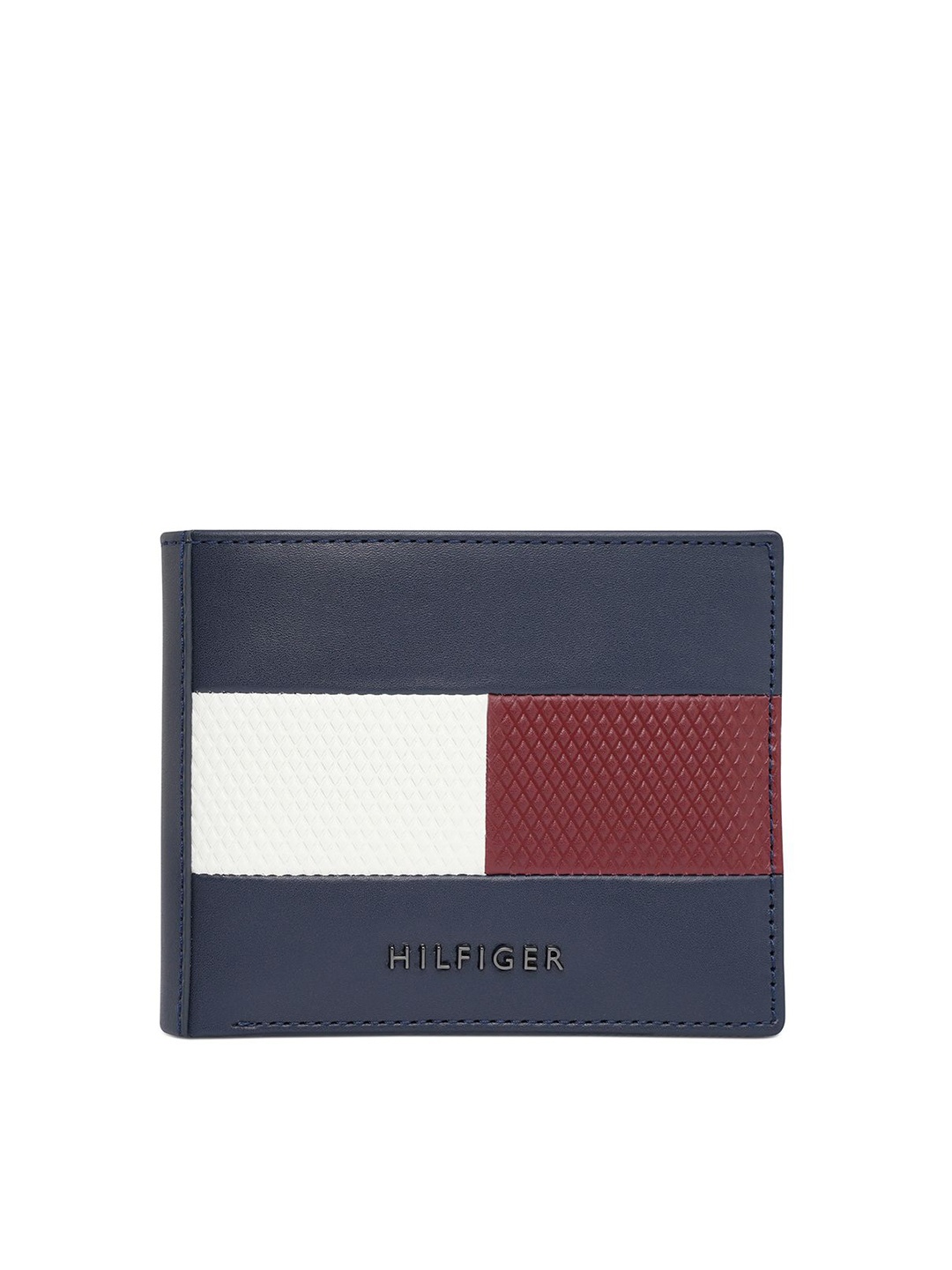 

Tommy Hilfiger Men Colourblocked Leather Two Fold Wallet, Navy blue