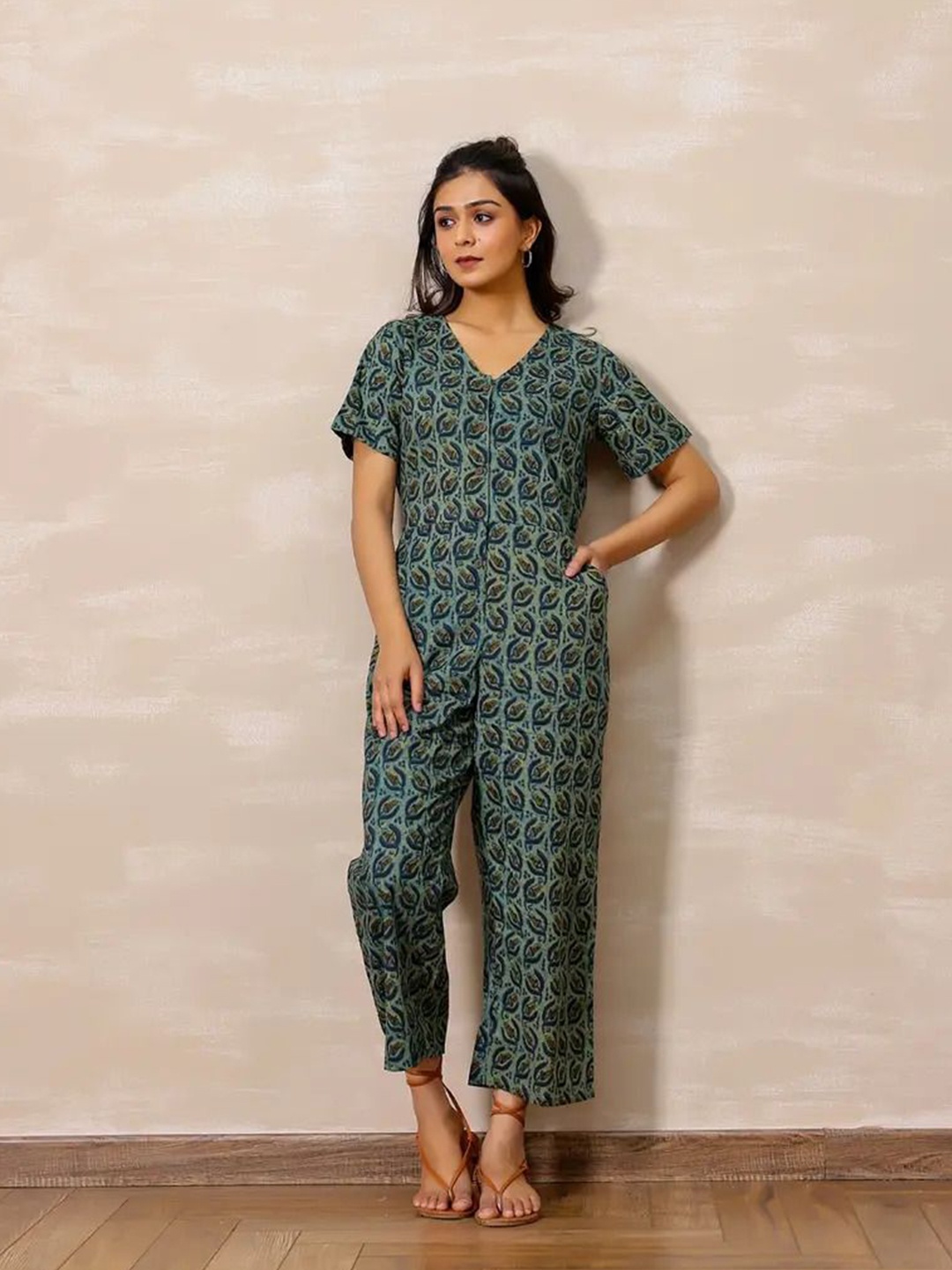 

Vivika Women Printed Basic Jumpsuit, Blue