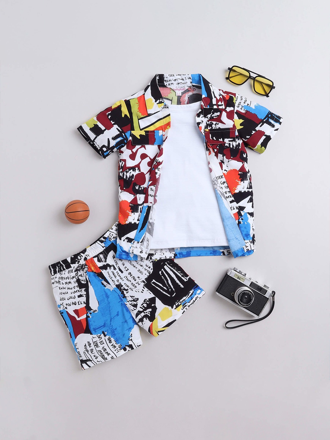 

taffykids Boys Shirt with Shorts, Blue