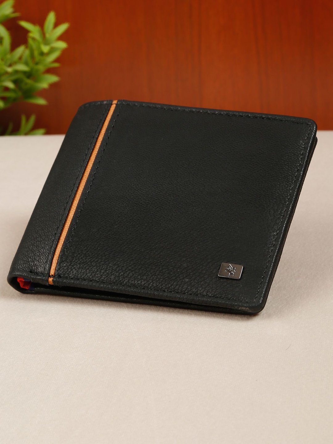 

Cantabil Men Leather Two Fold Wallet, Black